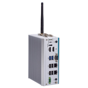 Axiomtek eBOX100B Low Power Fanless Ultra-Compact Embedded System, Intel N150, 2 LAN, 2 HDMI, 4 COM, 6 USB, and 9 to 36 VDC